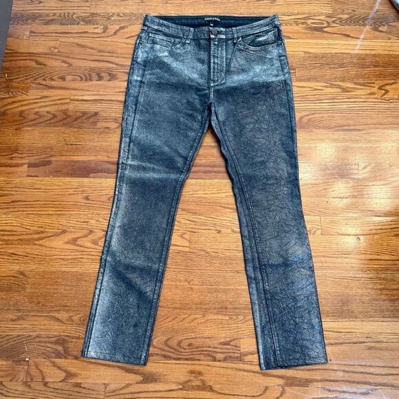 Monfrere Grant Skinny Grayson ATO Silver Metallic finish Pants. Size 38 - Picture 9 of 9